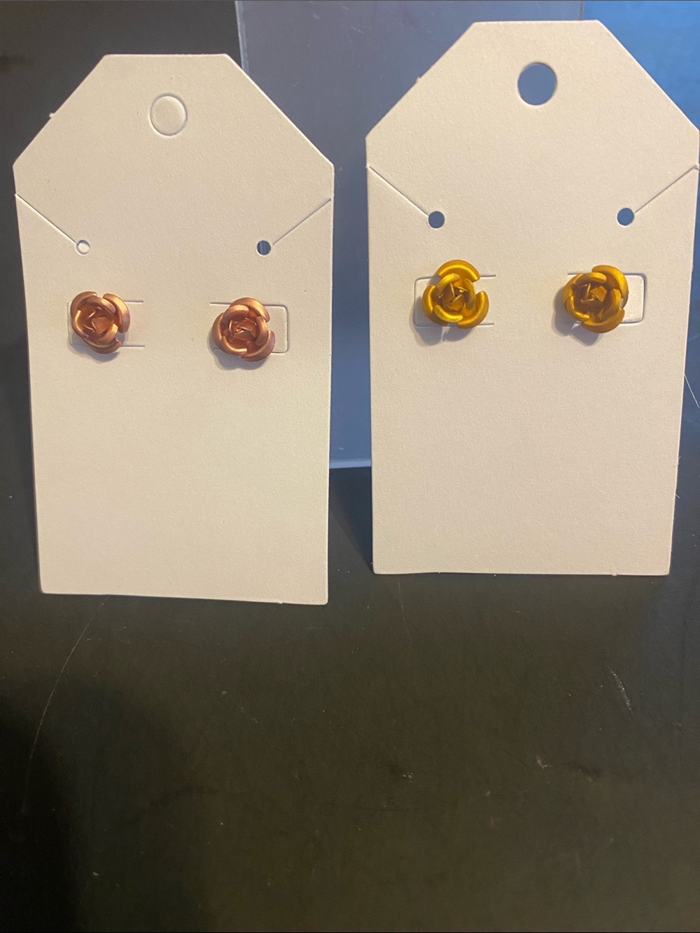 Rose Knot Stud Earrings - Gold and Rose Gold